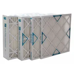 MERV 13 pleated air filter with synthetic media and a beverage board frame. Measures 30 in x 29 in x 2 in. Suitable for capturing airborne particles in commercial and industrial HVAC systems.