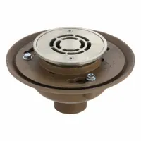 BESTCARE Floor Drain: Round, Stainless Steel, Satin, 9 in Overall Dia, 6 1/4 in Overall Ht, Slotted (MPN WHFD-5RD-2NH)