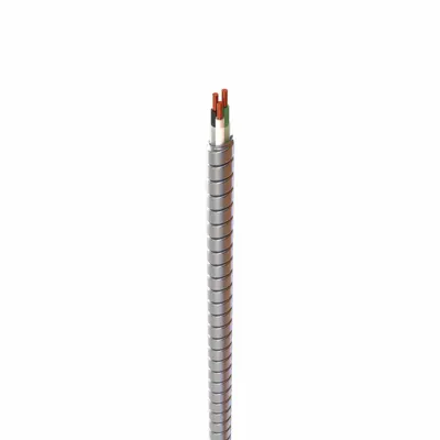 AFC CABLE Armored Cable: 14 AWG, 3 Conductors, Copper, 250 ft, Aluminum - Low-Profile Metal-Clad Cables