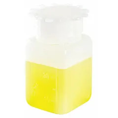 HDPE Rectangular Lab Bottle, 50 mL, Colorless Translucent, Graduated with Closure