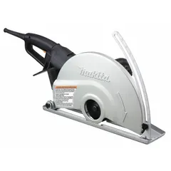 Dry-cutting handheld masonry saw with 14-inch blade diameter. Operates on 120 V AC at 15 A, achieving a maximum cutting depth of 5 inches. Suitable for cutting brick, block, stone, and concrete in construction and renovation applications. Supplied without a stand.