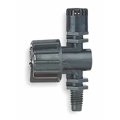 Black plastic micro spray for drip irrigation systems. Delivers a full-circle watering pattern. Sold as a 2-pack. Suitable for targeted watering in garden beds, shrubs, and ground cover.