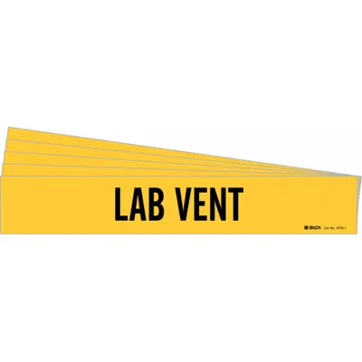 BRADY Lab Vent Adhesive Pipe Marker - Lab Vent Adhesive Pipe Markers