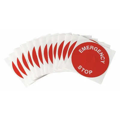 BRADY Legend Plate Label: 22 mm Panel Mounting Size, Round, 3 1/2 in Overall Dia - Labels for Push-Button Legends
