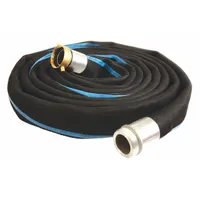This EPDM water suction and discharge hose assembly features spiral-plied synthetic fabric reinforcement. With a 3 in inside diameter, 125 psi rating, and 50 ft length, it is suited for dewatering, irrigation, and general fluid transfer in industrial, construction, and agricultural settings. Fittings are 3 in x 3 in. Temperature range: -25° to 200°F