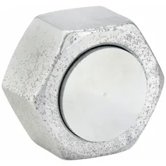 Steel female hydraulic hose cap with 3/4 in fitting size and O-Ring Face Seal (ORFS) design. Rated for maximum working pressure of 6,000 psi at 70°F. Used to seal hose ends in hydraulic systems, preventing fluid leakage and contamination.
