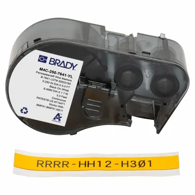 BRADY M4C-250-7641-YL Continuous Sleeve Label Roll Cartridge - Brady Continuous Sleeve Label Roll Cartridges