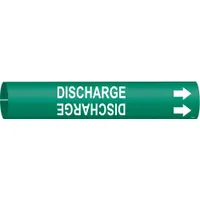 Pipe Marker: Discharge, Green, White, Fits 4 to 6 in Pipe O.D., 1 Pipe Markers, With Arrows (MPN 4175-D)