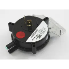 Pressure switch for HVACR systems, used to monitor air pressure in furnaces and air handlers. Ensures safe burner operation by verifying proper airflow. Suitable for replacement in residential and light commercial heating equipment.