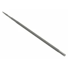 Round chain-saw file, 8 inches long with a 5/32-inch diameter and width, featuring a bastard cut. Designed for sharpening chainsaw teeth to restore cutting edges on saw chains.