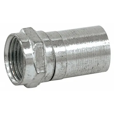DOLPHIN COMPONENTS CORP Coaxial Connector: Male, Connector, Silver, Crimp-On, RG-59, F-Type - F-Type Coaxial Connectors