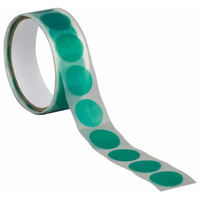 TAPECASE Film Tape: Disc, 1 1/2 in Dia, 3.3 mil Thick, Polyethylene Film, Silicone - High-Temperature Film Masking Tape Discs