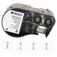 Sleeve Label: 3/4 in x 21/32 in, Polyolefin, White (Matte), For 4 AWG to 12 AWG Wire Gauge (MPN M4-375-075-342)