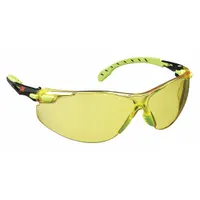 3M Safety Glasses: Amber Lens, Frameless, Scotchgard™ Anti-Fog, Black/Green Frame (MPN S1203SGAF)