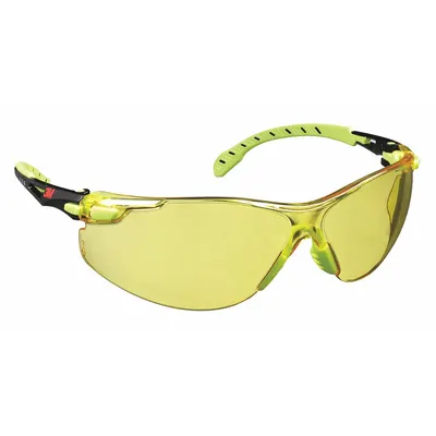 3M Safety Glasses: Amber Lens, Frameless, Scotchgard Anti-Fog - Padded Comfort-Fit Safety Glasses