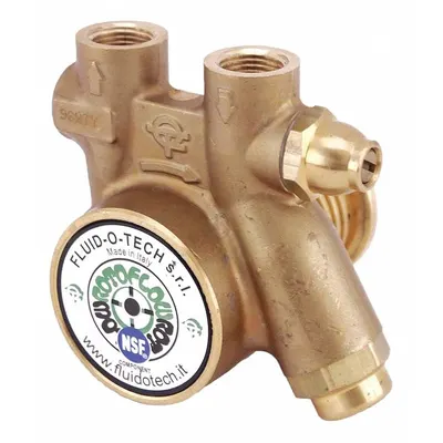 FLUID-O-TECH Rotary Vane Pump: Direct Drive, Low-Lead Brass Body, 3/8" NPT - Carbonator Mount Rotary Vane Pump Heads