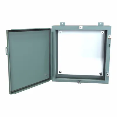 HAMMOND Electrical Enclosure: Steel, 20 in x 20 in x 6 in, NEMA 12/13/3R/4, w/Panel - Steel Washdown Enclosures