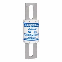 Fast-acting bolt-on fuse rated 450 A at 700 V AC and 700 V DC. Non-indicating design for overcurrent protection in AC/DC power systems. Suitable for industrial equipment, motor drives, and power supplies requiring high current ratings