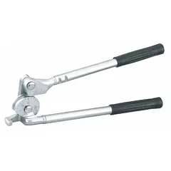 Steel lever-style bender with angle markings from 0 to 180°. Accommodates tubing with a maximum outside diameter of 3/8 in and a 15/16 in measurement for specific bending tasks. Used for bending metal tubing in HVAC, refrigeration, and plumbing applications.