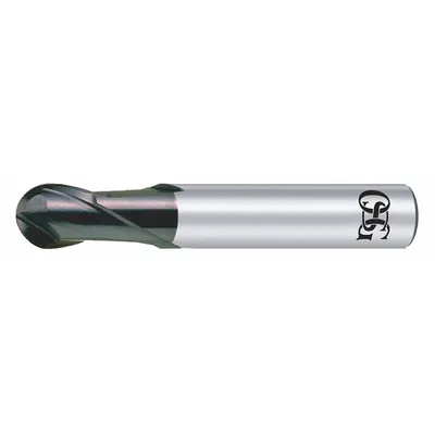 OSG Ball End Mill: Carbide, WXS Coated, 2 Flute, 1/2" Mill Dia, 11/16" LOC - Carbide Ball End Mills for Hardened Materials
