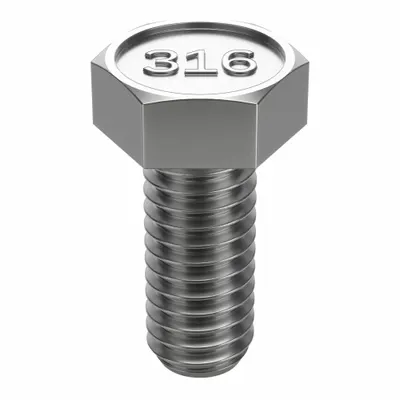 FOREVERBOLT Hex Head Cap Screw: Stainless Steel, A4, NL-19, 1/4"-20, Coarse, 1/2 in lg - 316 Stainless Steel Hex Head Cap Screws