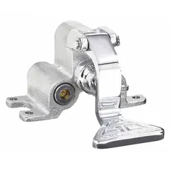 This foot pedal valve assembly is constructed of brass with a chrome finish. It enables hands-free operation for water or fluid control in commercial kitchens, laboratories, and wash stations. Compatible with Advance Tabco equipment.