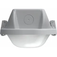 8 ft LED linear vapor-tight fixture with polycarbonate housing and IP66 rating. Selectable lumen output of 6,000 lm, 8,000 lm, or 10,000 lm at 87 W. Color temperature options of 3500K, 4000K, or 5000K. Operates on 120/277V AC. Suitable for wet or dusty environments such as parking garages, food processing plants, car washes, and cold storage areas.
