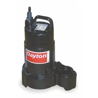 DAYTON Effluent Pump: 1/2 hp, 120V AC, Single Phase, 78 gpm Flow Rate @ 10' of Head, 31 ft Max. Head