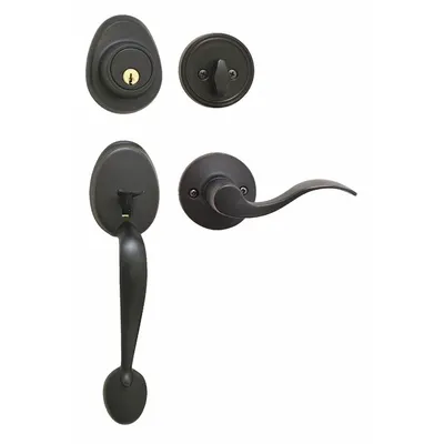 MASTER LOCK Office Lever Lockset, Bronze, Wave Design, HDLWLLH0612PKA4WK - Office Lever Locksets