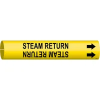Pipe Marker: Steam Return, Yellow, Black, Fits 3/4 to 1 3/8 in Pipe O.D., 1 Pipe Markers (MPN 4130-A)