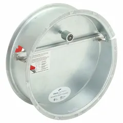 Barometric draft control damper for natural gas and oil heating systems. Regulates chimney draft to maintain consistent airflow for safe combustion. Press fit connection fits 9 to 10 inch duct diameter. Overall length 14 1/8 inches.