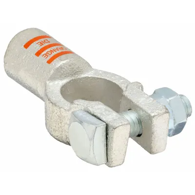 WESTWARD Battery Terminal: Straight, Crimp, 2/0 ga, Orange Color, Positive - Straight Alignment
