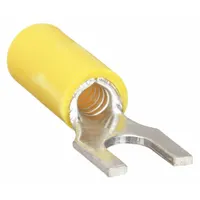 STA-KON Fork Terminals: Yellow, Vinyl, #10 Stud Size, 12 AWG – 10 AWG Wire Range, Std Fork, 600 V (MPN 10RC-10F)