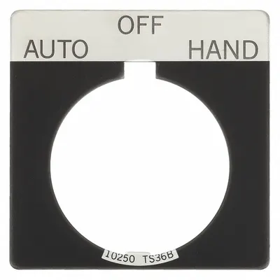 EATON Legend Plate: 30 mm Panel Mounting Size, Square - Push-Button Rings & Plates