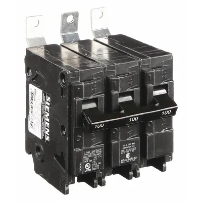 SIEMENS B3100 BL Series 100A 3-Pole 240V AC Bolt-On Miniature Circuit Breaker - B Series, Bolt-On Siemens Miniature Circuit Breakers
