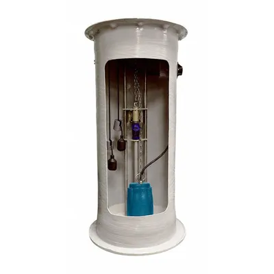 FRANKLIN ELECTRIC Grinder Pump System: Fiberglass, 2 hp, 208/230V AC, 33 gpm @ 10' of Head - Simplex Sewage Grinder Pump Packages