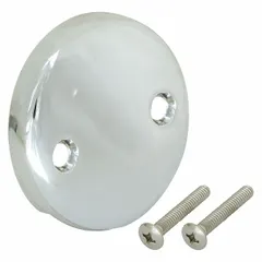 Overflow Face Plate, Stainless Steel, Silver, 2 Brass Screws
