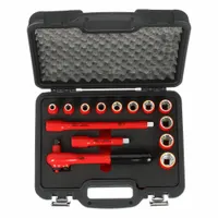 WIHA Socket Wrench Set: 1/2 in Drive Size, 14 Pieces, 3/8 in to 1 in Socket Size Range (MPN 31792)