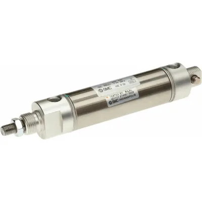 SMC Round Body Cylinder: 1 1/2 in Bore, 1 in Stroke, Non-Repairable, Stainless Steel - Nose Mount Cylinders