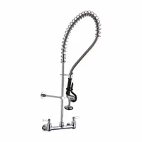 This ELKAY centerset kitchen faucet is constructed of brass for durability. Designed for wall-mount installation with two mounting holes, it delivers a flow rate of 1.2 gpm. Suitable for commercial or residential kitchens where handle operation is required