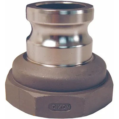DIXON VALVE & COUPLING Cam and Groove Adapter: 3 in Coupling Size, 2 in -11-1/2 Thread Size, 2 3/4 in Overall Lg - Type A Stainless Steel Cam & Groove Fittings