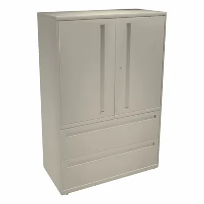 HON Lateral File Cabinet with Drawer: Putty, 5 Drawers, 64 1/4 in Overall Ht - Lateral File Cabinets