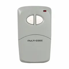 Two-channel visor transmitter for security systems, operating at a maximum frequency of 300 MHz with 1,024 codes. Features two buttons and includes batteries. Suitable for gate, garage, or access control applications.