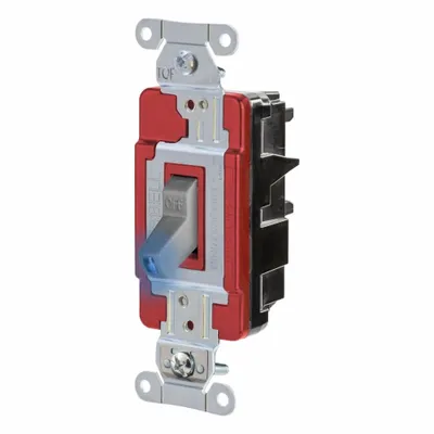 HUBBELL Wall Switch: Toggle Switch, Single Pole, Maintained, Gray, 120/277V AC - Toggle Wall Switches