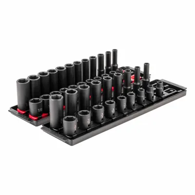 TEKTON Impact Socket Set: 3/8 in Drive Size, Small Set (0-50 pieces) Set Size - SAE & Metric Impact Socket Sets