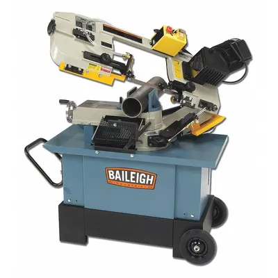 BAILEIGH INDUSTRIAL Band Saw: 7 in x 10 3/16 in, 125 to 270 SFPM, 0° to 45°, 1 Phase - Mitering Manual Horizontal Band Saws
