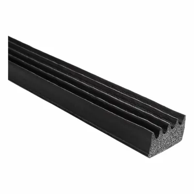 TRIM LOK Ribbed Seal: Rectangle, Self-Adhesive Mounting, Std, EPDM, 500 ft Overall Lg - Ribbed-Section Foam Rubber Seals