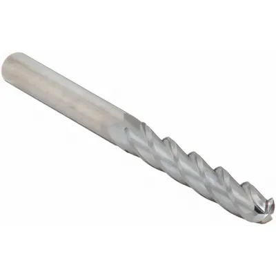 CLEVELAND Ball End Mill: Carbide, 4 Flute, 1/4" Mill Dia, 1-1/2" LOC, 6" OAL (MPN C63540) - Carbide Ball End Mills for Aluminum