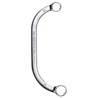 FACOM Box End Wrench: Satin, 19 mm_22 mm Head Size, 10 in Overall Lg, Offset, 30° Head Offset Angle (MPN FM-57.19X22)