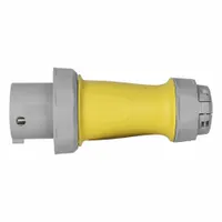 LEVITON Pin and Sleeve Plug: Yellow, 125/250V AC, Single Phase, 100 A, 3 Pole, 4 Wire, IEC Grounding (MPN M4100P12WLEV)